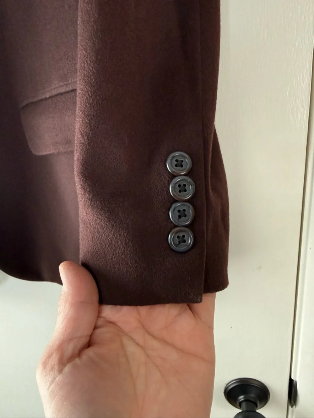 Wingtips Bill Blass 100% Cashmere Suit Coat Blazer Chocolate Brown Quiet Luxury